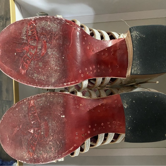 Women's Cream Strappy Heeled Sandals - Picture 5 of 8